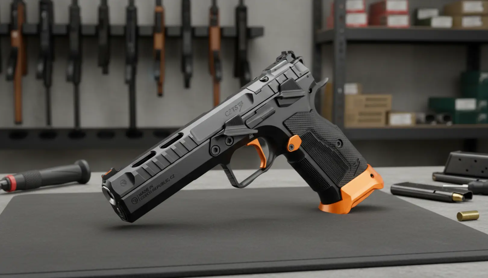 CZ TS 3 ORANGE recenzja pistolet sportowy precyzja ergonomia IPSC IDPA