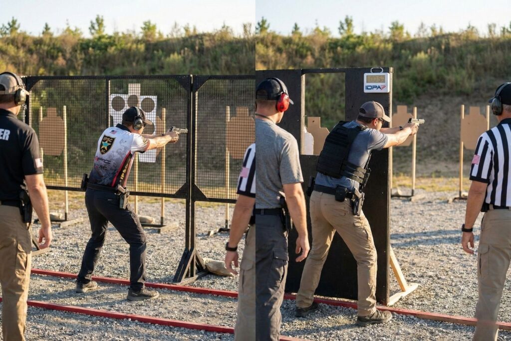Poznaj kluczowe różnice między IPSC a IDPA. Strzelectwo dynamiczne