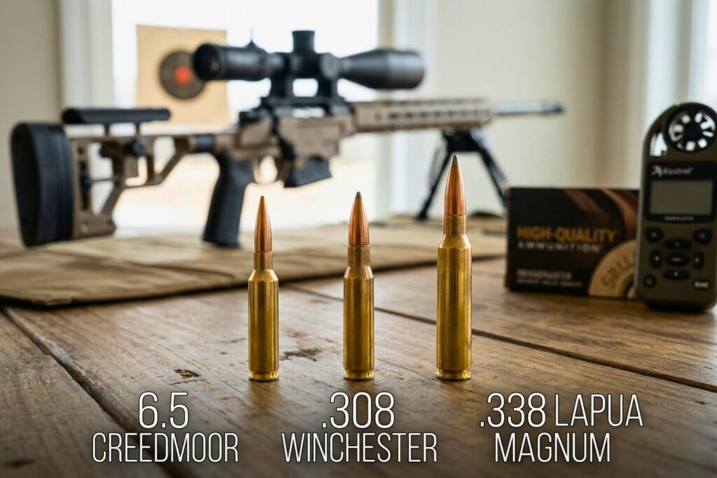 Porównanie 6.5 Creedmoor, .308 Win i .338 Lapua. Kaliber do strzelania długodystansowego