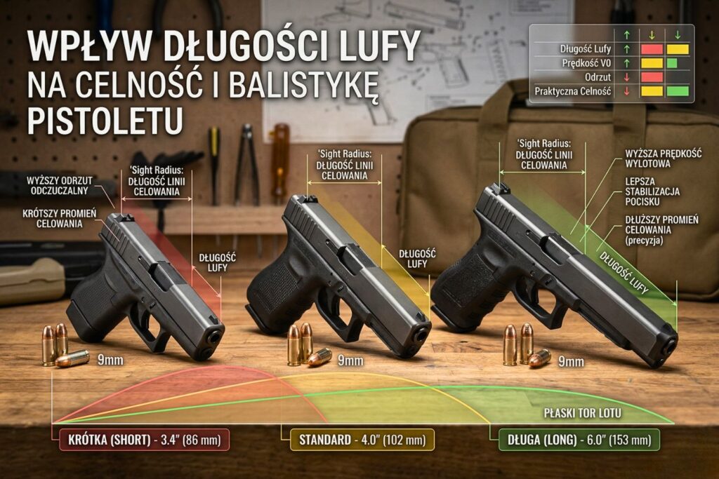 Jak długość lufy wpływa na celność i balistykę pistoletu