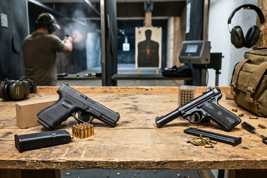 Pistolet 9 mm czy .22 LR Porównanie kosztów, komfortu i zastosowań
