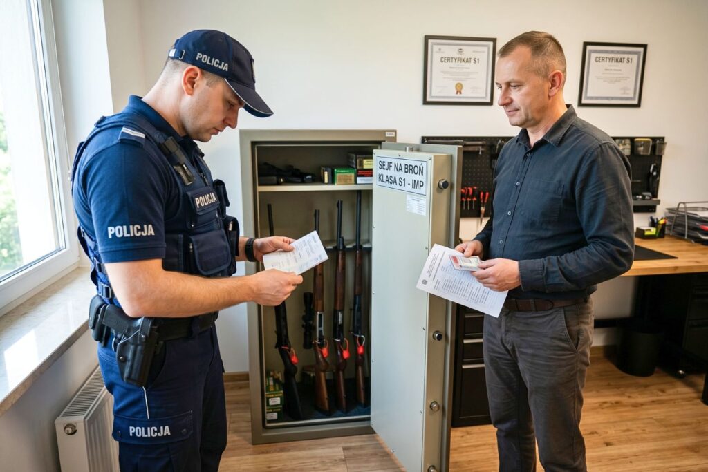 Policyjna kontrola sejfu na broń jak przygotować się na wizytę Policji