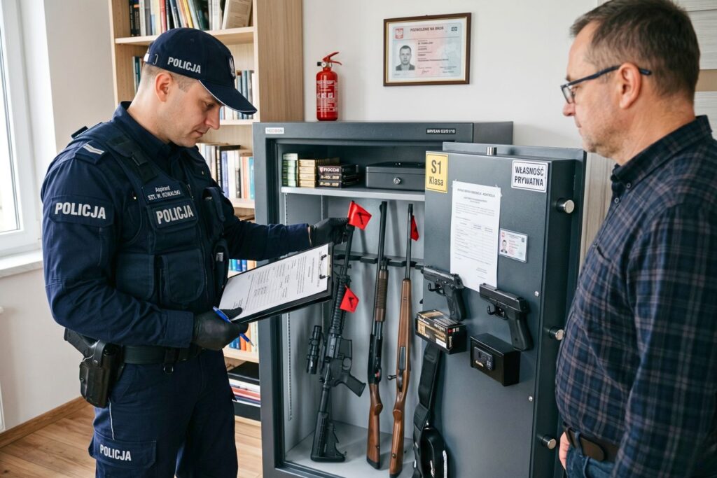 Policyjna kontrola sejfu na broń jak przygotować się na wizytę Policji